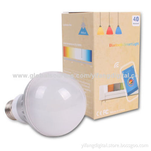 Bluetooth Smart LED Bulb, Remotely Control of the Light's Color, Brightness and Scenes by Apps